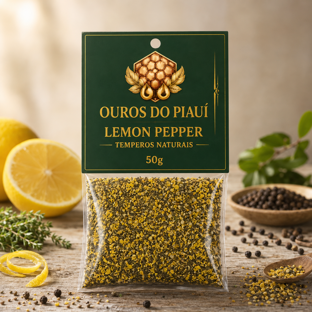 Tempero natural Lemon Pepper Ouros do Piauí