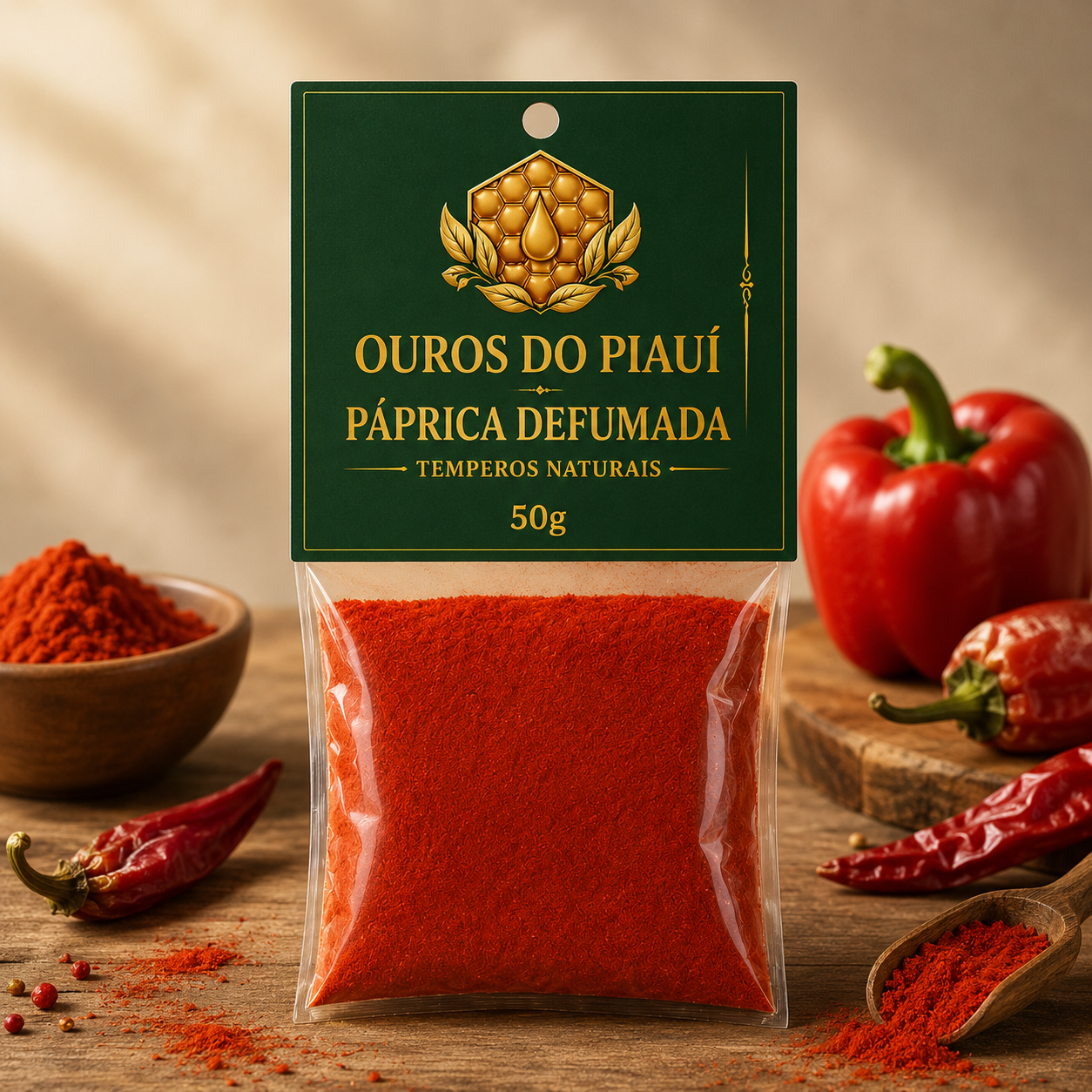 Tempero natural Páprica Defumada Ouros do Piauí